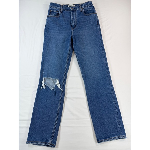 Abercrombie & Fitch Denim - Abercrombie & Fitch Ankle Straight Ultra High Rise Distressed Jeans Blue 29 8XL